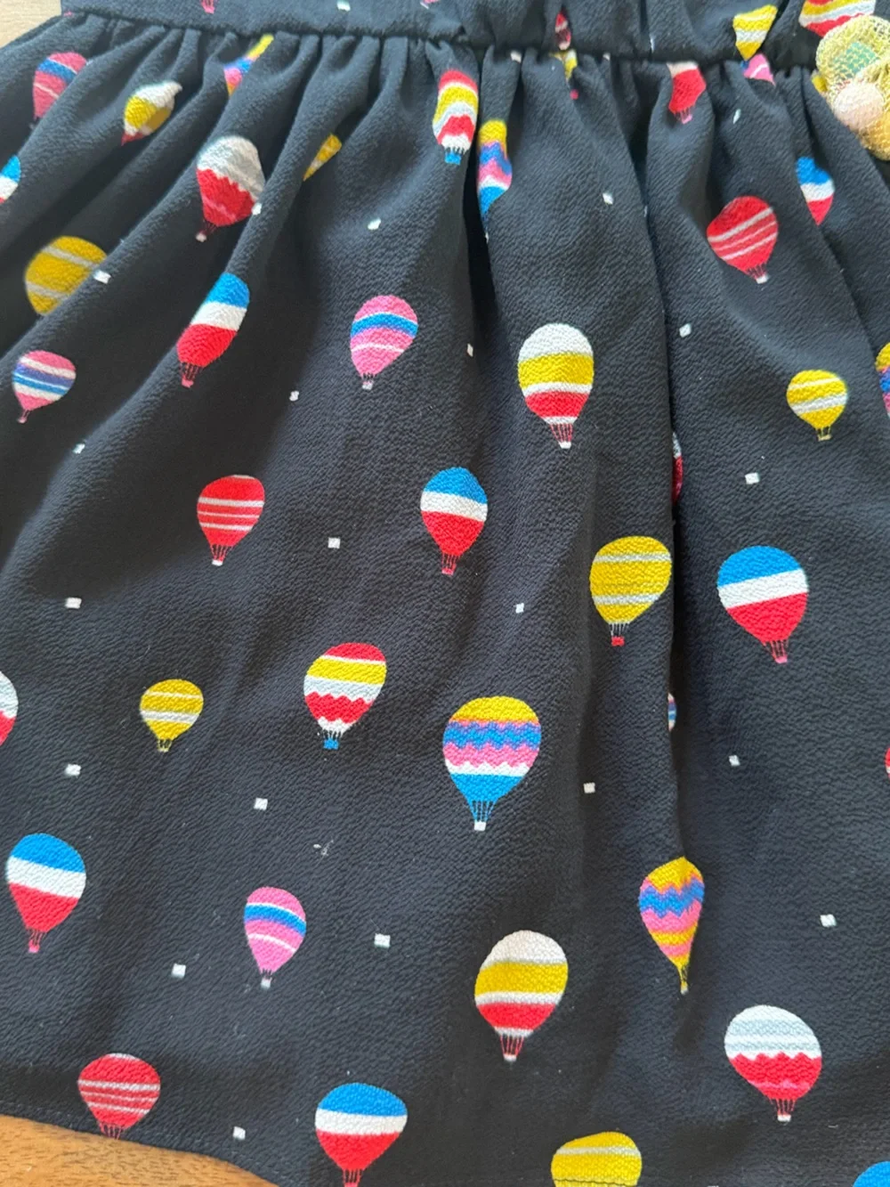 Pippa & Julie Black Dress with Multicolor Hot Air Balloon Print Size 5